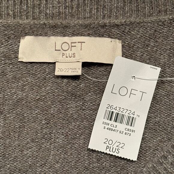 NWT Loft Sweater Merino Wool Minimalist Lagenlook Scandi Neutral Green 20/22 - Picture 3 of 6
